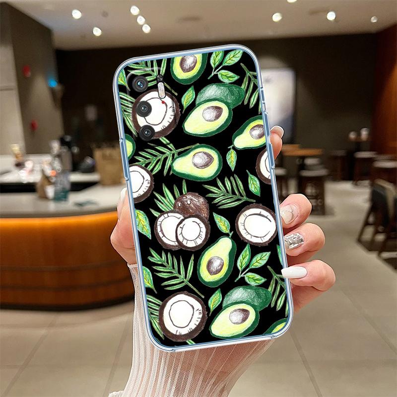 UP9 Avocado Fruits Transparent Phone Case for Samsung Galaxy A04 A04S A14 A23 A34 A54 M23 M33 M52 M53