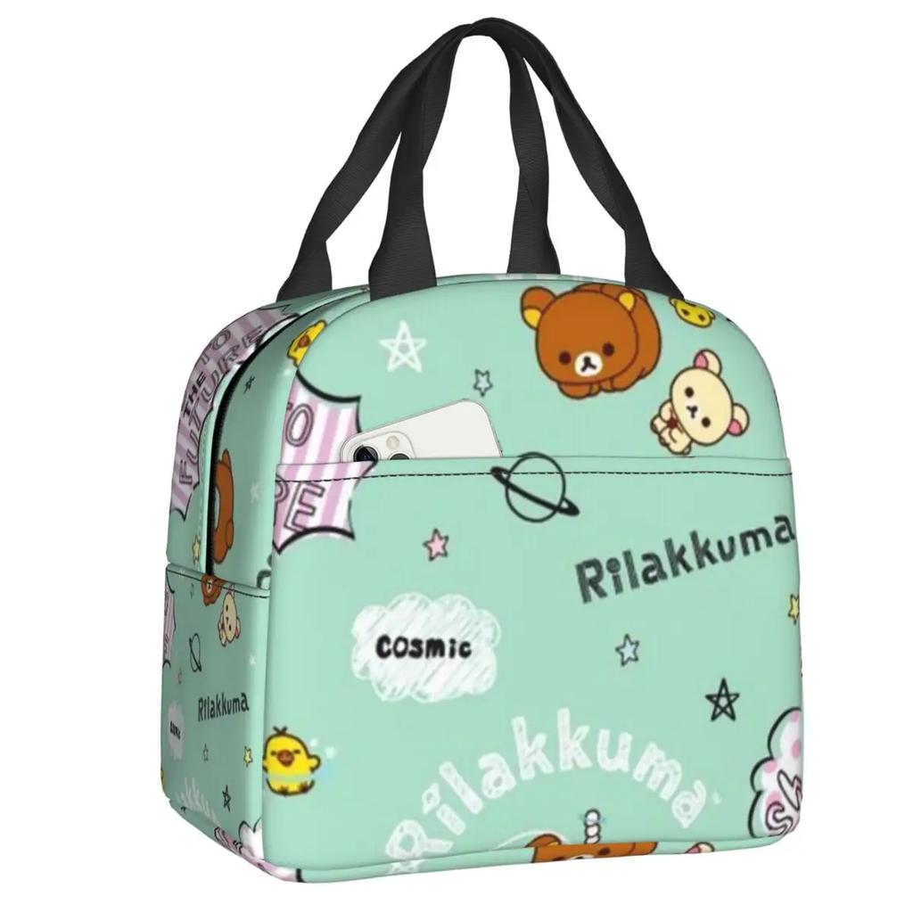 Custom Cute Rilakkuma Lunch Bag Women Warm Cooler Insulated Lunch Boxes for Student School