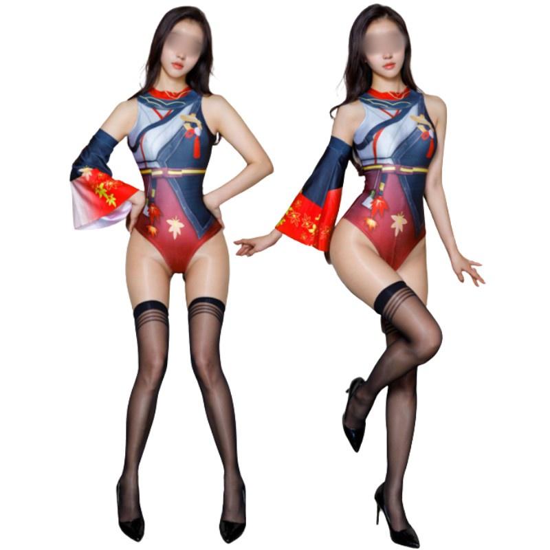 Original Sin Cosplay Costume Kaedehara Kazuha's Anime Swimsuit Outfit