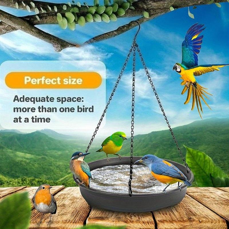1Pc Hanging Plastic Garden Bird Bath Tray Bird Feeder for Outdoor Automatic Bathing Bird Bath