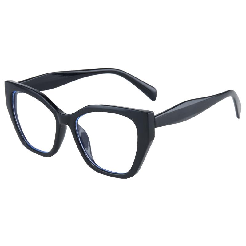 New Fashion Cat Eye Glasses Trendy Personalized Contrast Color Stitching Anti-Blue Light Glasses