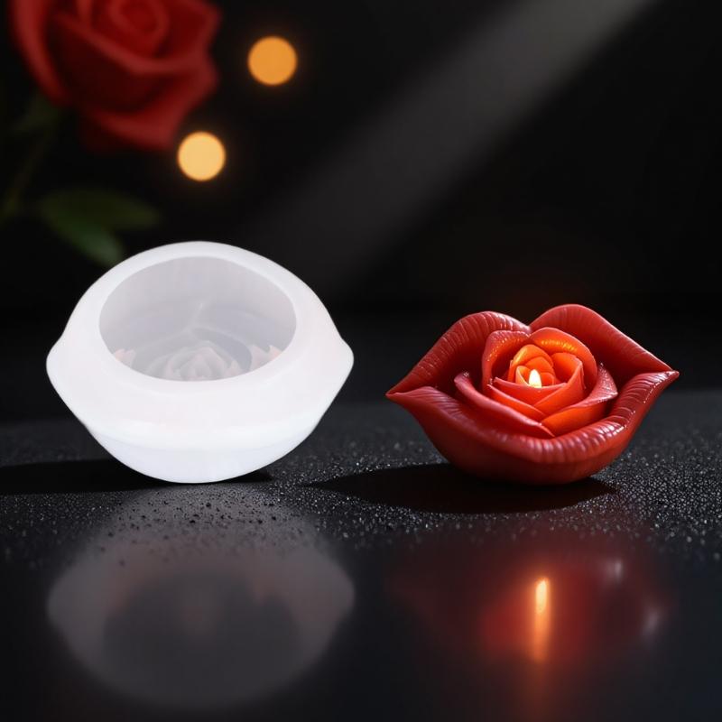 Silicone Molds Rose Lip Candle Molds Epoxy Resin Molds Craft Molds Castings Molds Plasters Molds for Candle Making