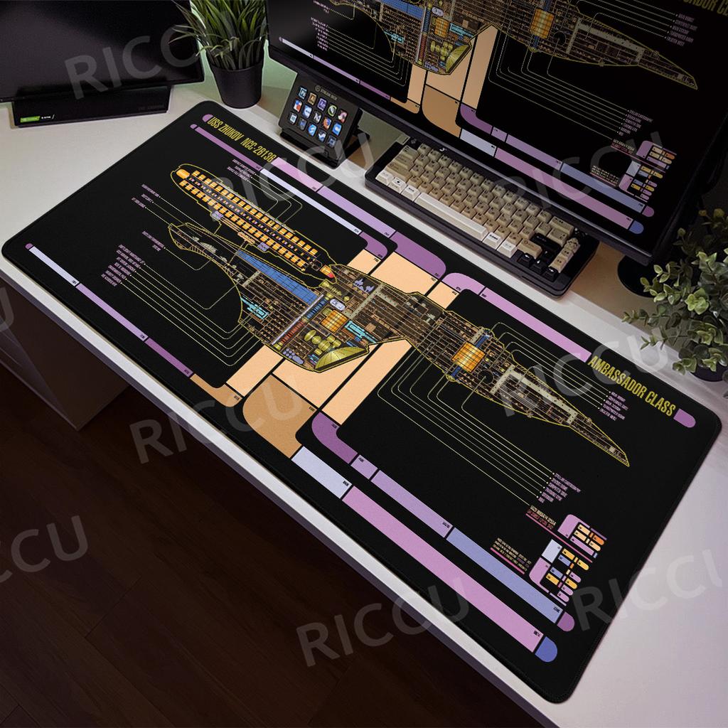 Large Game Mouse Pad Star Trek Office Accessories Keyboard Non-slip Extended Starship Blueprint Gamer Computer Cabinet Desk Pads