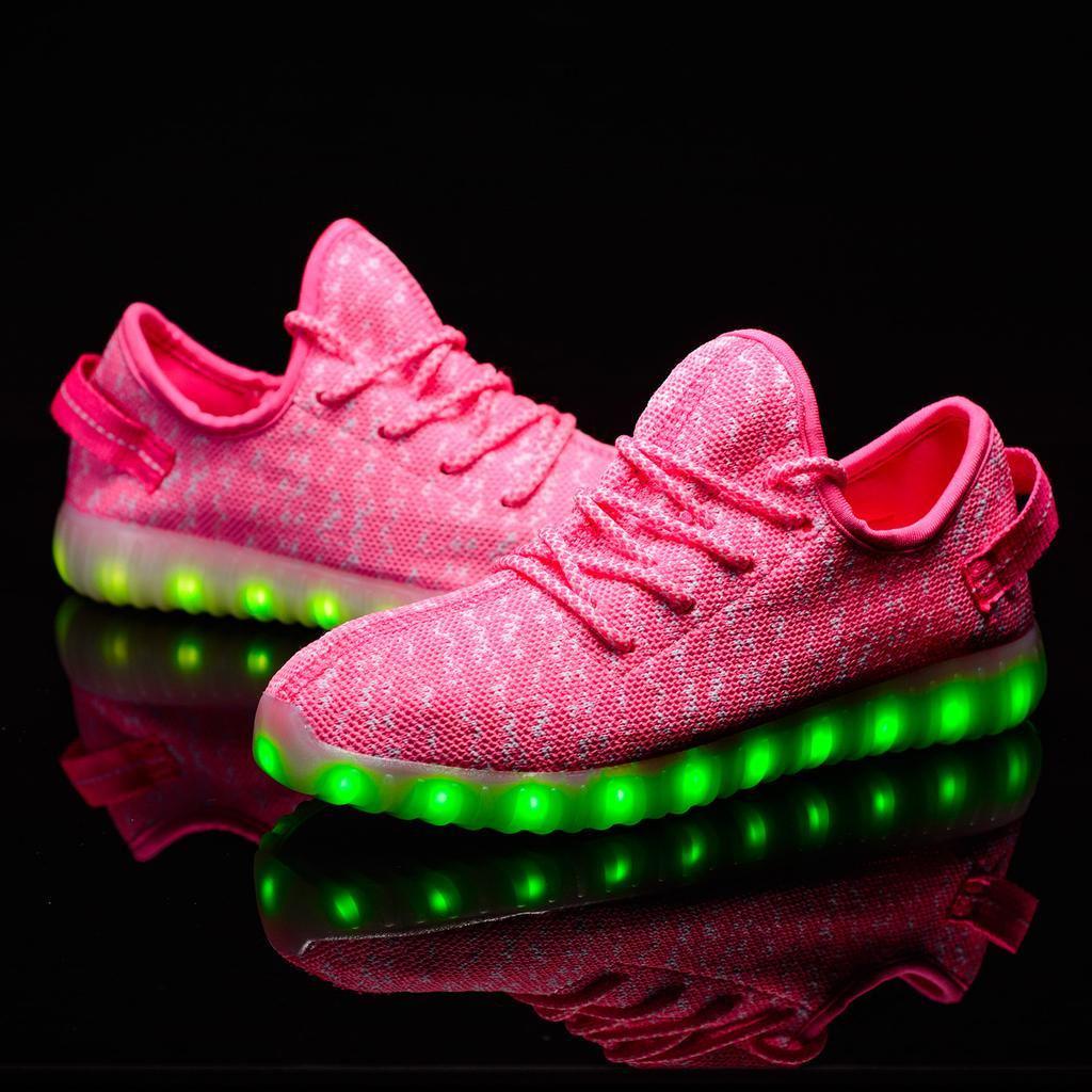 Women Unisex Men Breathable Sneakers Soft Strappy Athletic Led Light Shoes