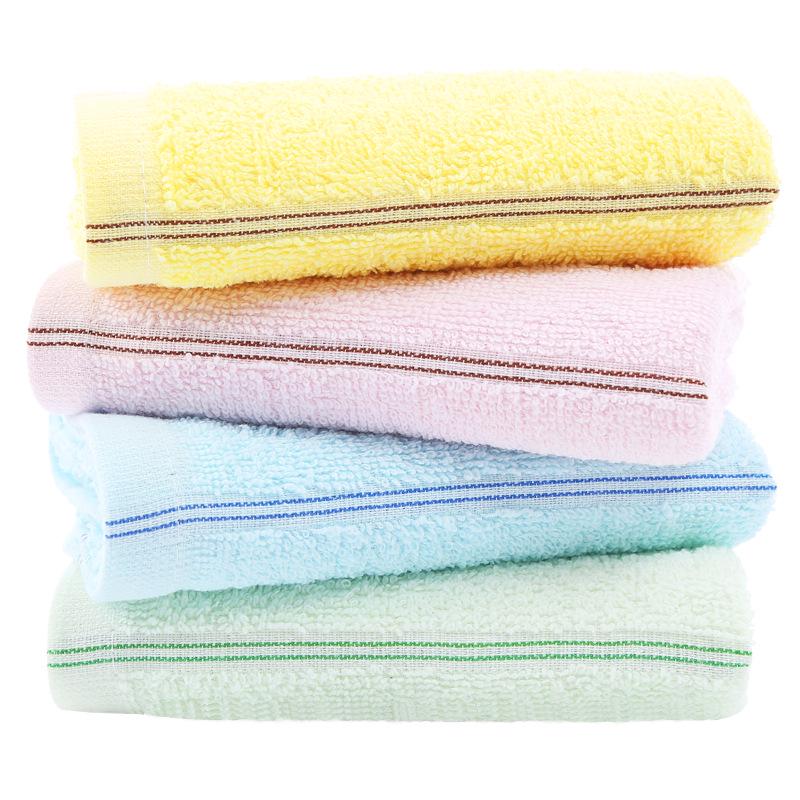 Vertical Stripe Cotton Towel with Custom Logo Embroidery - Ideal Gift Option