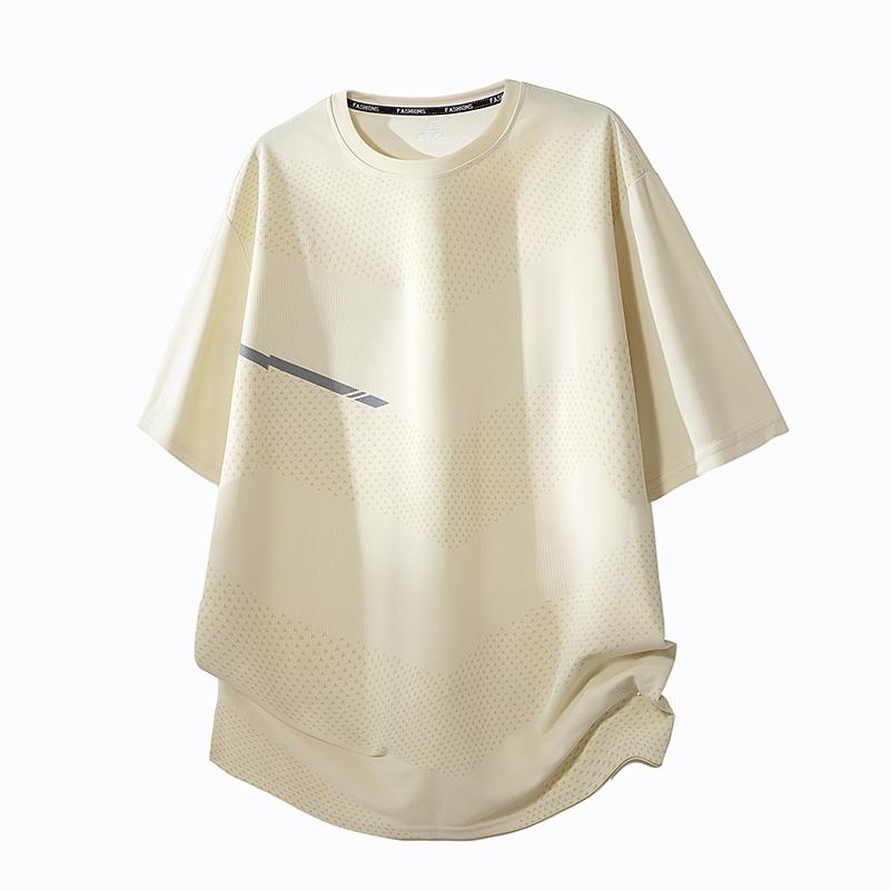 Schnelltrocknendes Sport-T-Shirt Herren Eis Seide Fitness Locker Sommer Dünn Kurzärmlig Laufen Top