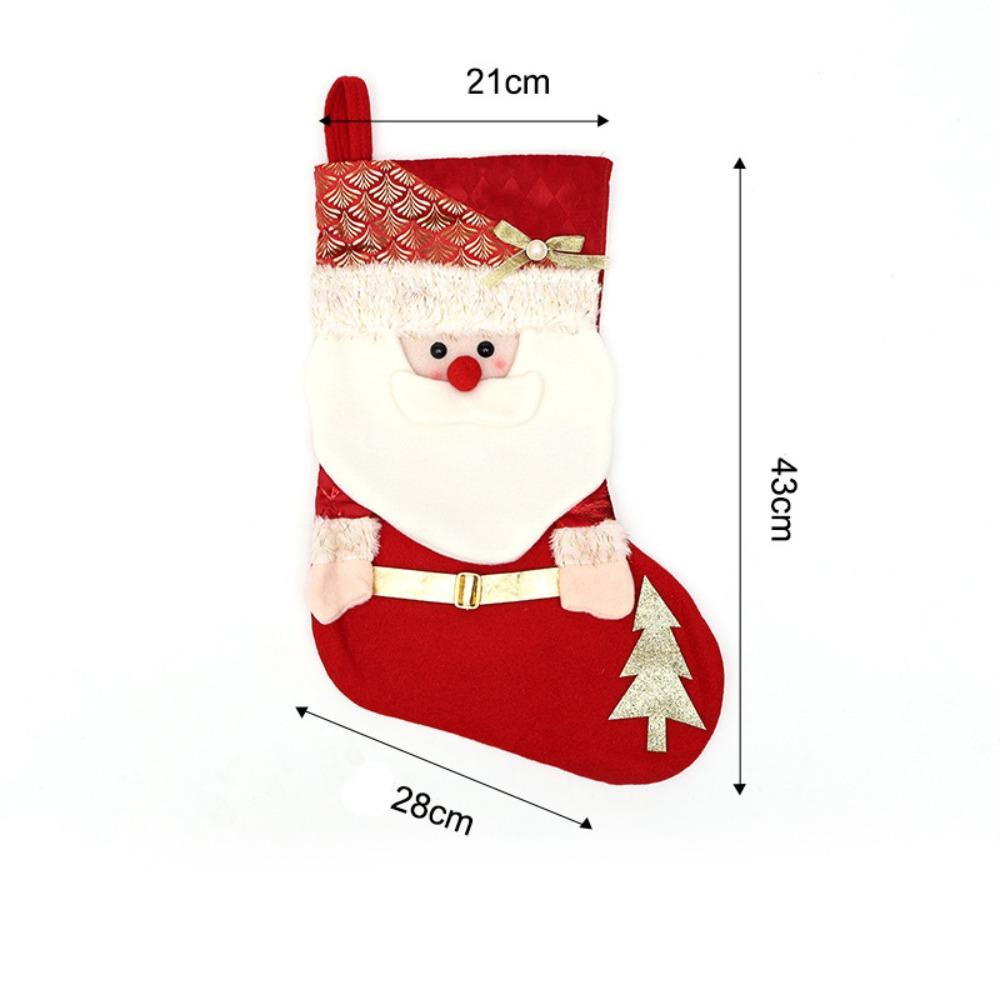 Elk Christmas Stockings Santa Claus Santa Gift Pocket Ornaments Candy Bag Christmas