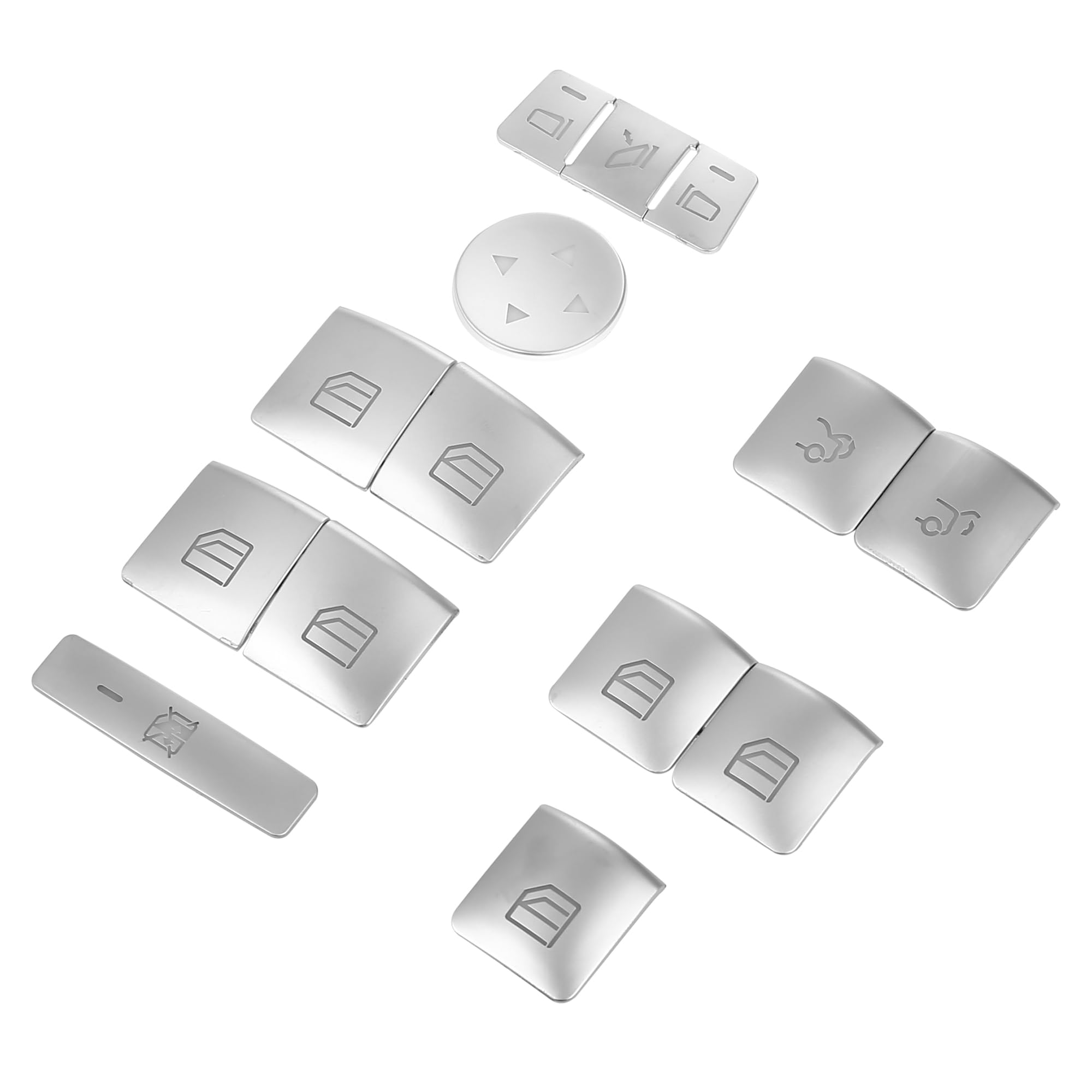 

ACROPIX Накладки на кнопки стеклоподъемников, отделка, накладки на кнопки стеклоподъемников на подлокотники дверей для Mercedes Benz A B Class, хром-серебро, наклейки, 13-17,