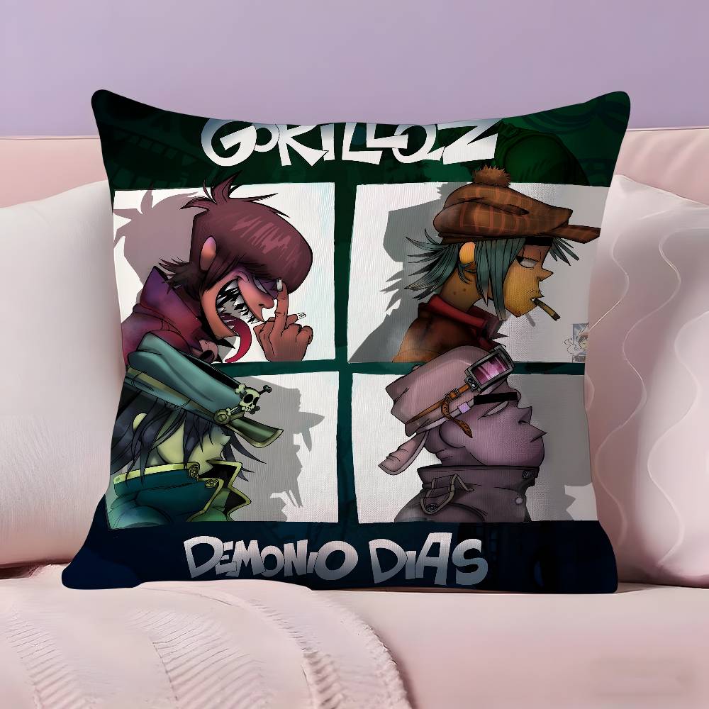 Music Prints G-Gorillaz Pillow Case Pillowcase Ultra Soft Skin Friendly Fabric Cloud Like Comfort & Concealed Zipper