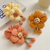Handmade Flower Kids Hair Scrunchies Satin Elastic Hair Ties Accessories Floral Cute Linen Scrunchy Hair Band for Girls