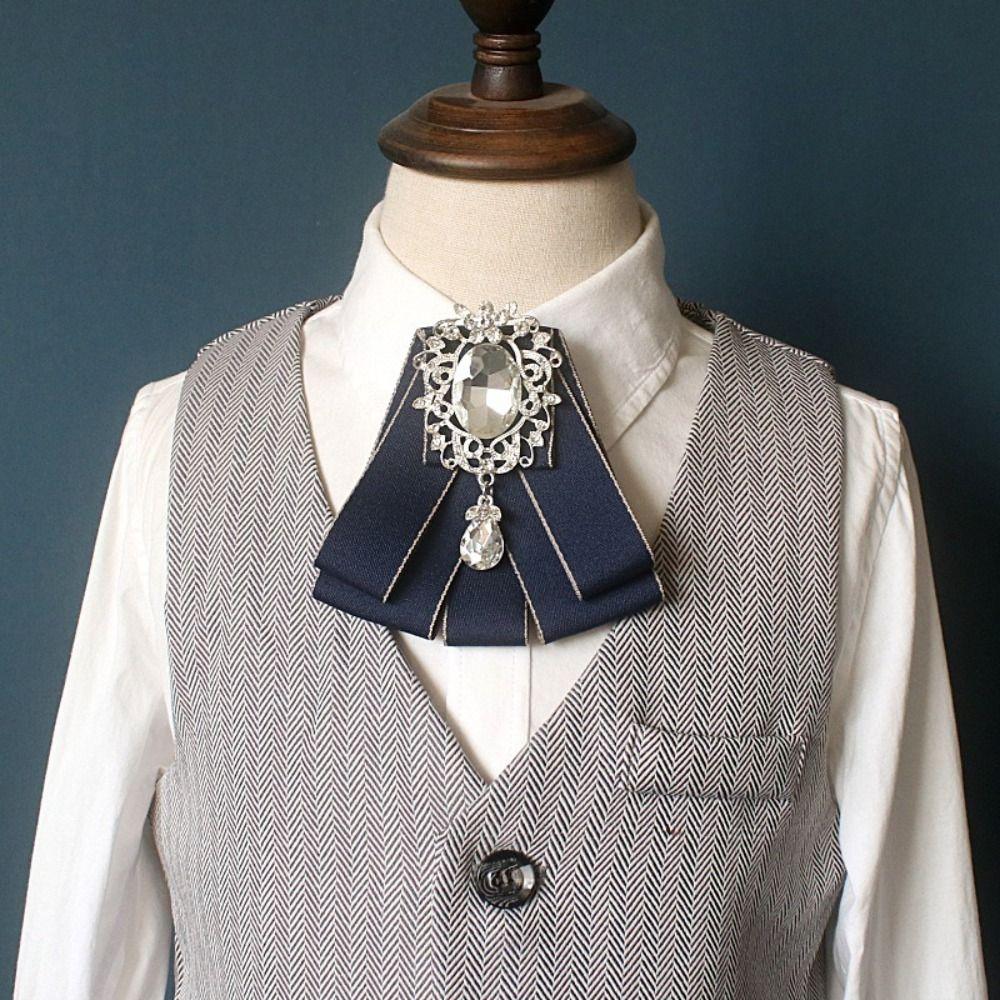 Polyester Strass-Fliege Einfarbige Hemdkragen Elegante Band-Fliege Business Büro