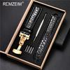 Leather Watch Band 18/20/22/24mm Universal Bracelet Crocodile Pattern Business Watchband Accessories with Gift Packing Box