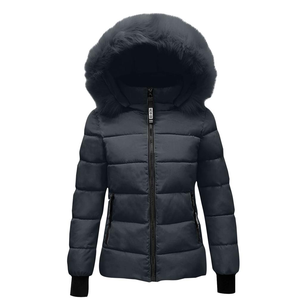 Winter Coat Women's Warm Jacket  Women's Long Sleeve Winter Coat With Pocket