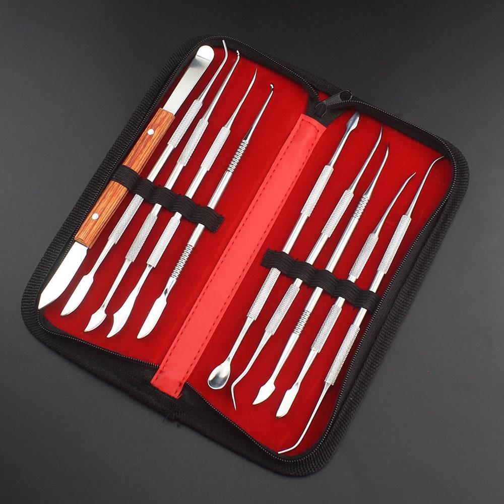 Ten-Piece Stainless Steel Sculpting & Carving Knife Set for Clay, Pottery, Wax, and Dental Models.