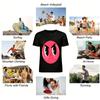 Cute Angry Red Face Cartoon Print T-Shirt Unisex Casual Loose Crew Neck Cotton Top Pure cotton T-shirt