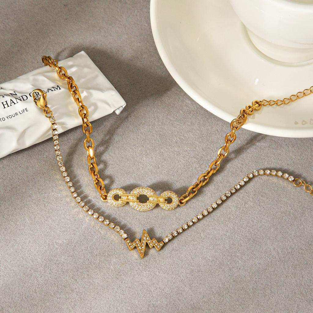 Euro-American Ins Style Micro-pave Bracelet for Women, High-end Zircon Jewelry, Niche Design Titanium Steel Accessories