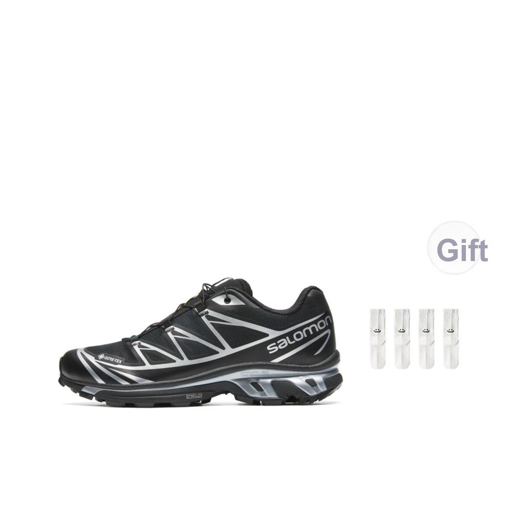 SALOMON Xt-6 Gtx Minimalista Cómodo Absorción de Impactos Antideslizante Caña Baja Zapatos Funcionales para Exterior Unisex Zapatos Negro Plata Gris 474506