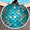 Mermaid Scales Round Beach Towel Circle Beach Blanket Soft Polyester Pool Towels Absorbent Quick Dry Sand Free Picnic Yoga Mat