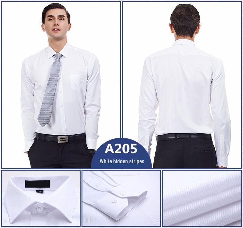 New Men's Solid Color Formal Long Sleeve Shirt for Business and Casual Wear