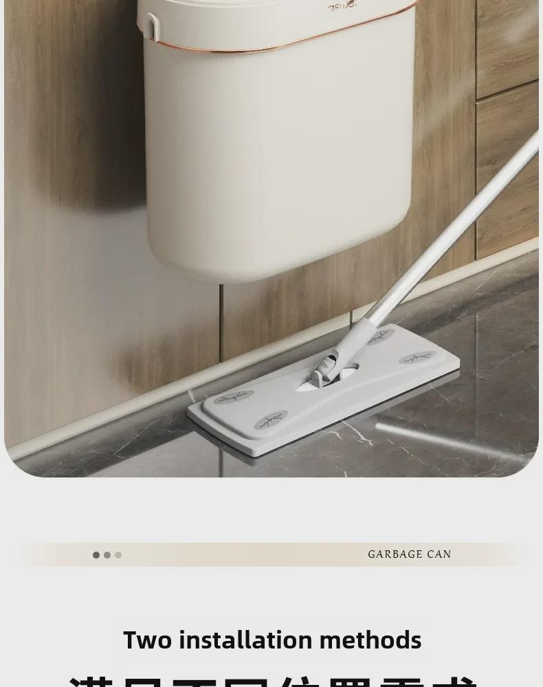Wall-Mounted Kitchen & Bathroom Trash Can with Lid - Slim Design for Tight Spaces