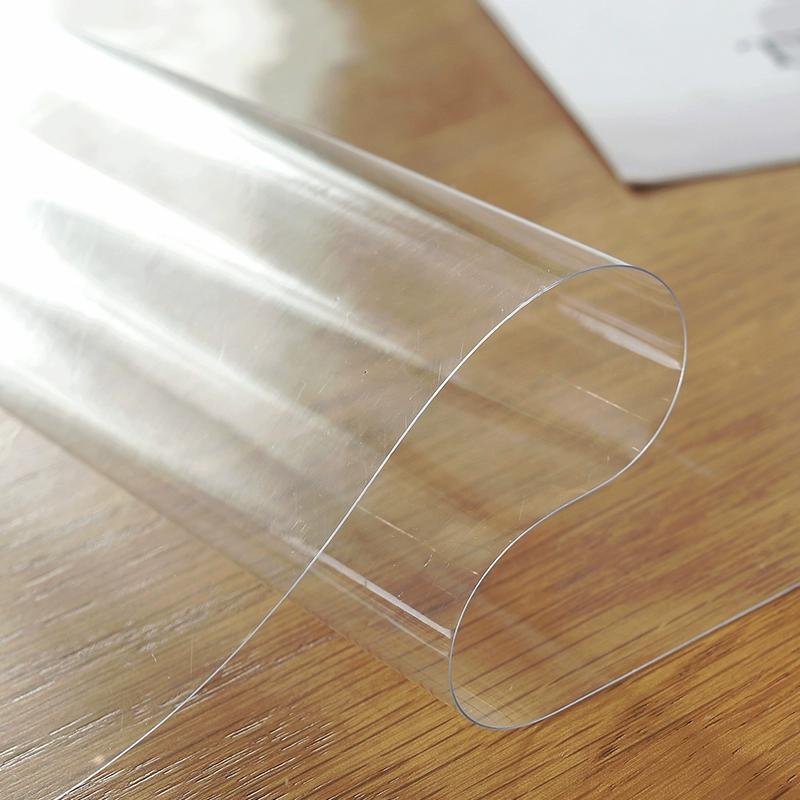 0.23mm Transparent Thin Circular Tablecloth PVC Soft Glass Tables Cover That Can Sag Plastic Film Waterproof Wash Free tea Table Protection Pad  Mat