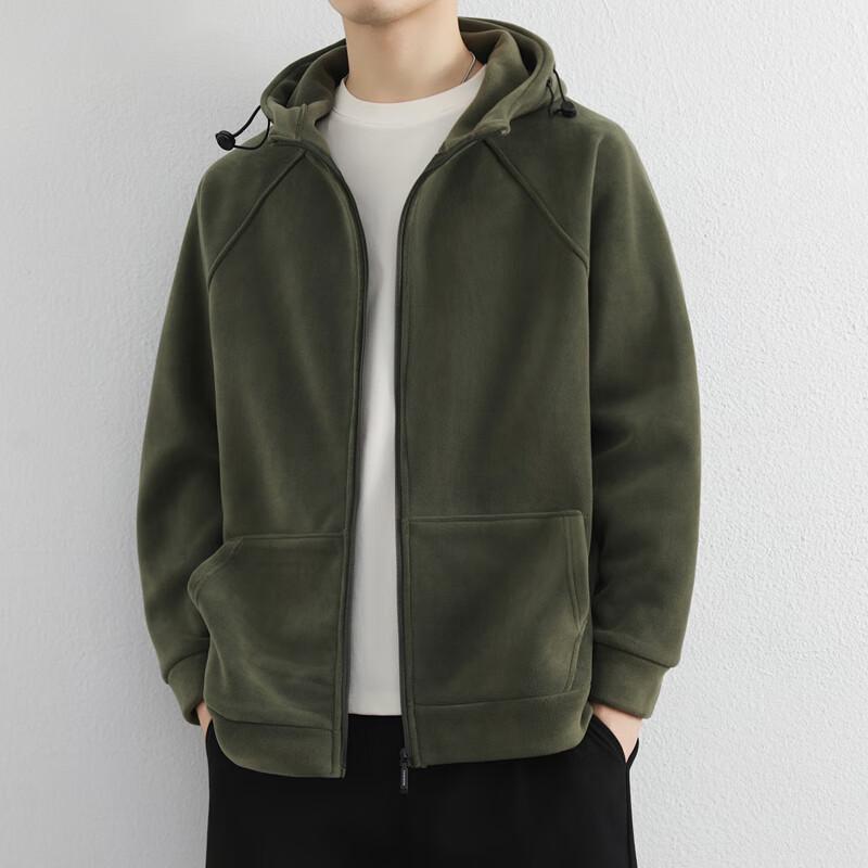 Men's Casual Solid Hooded Zipper Jacket