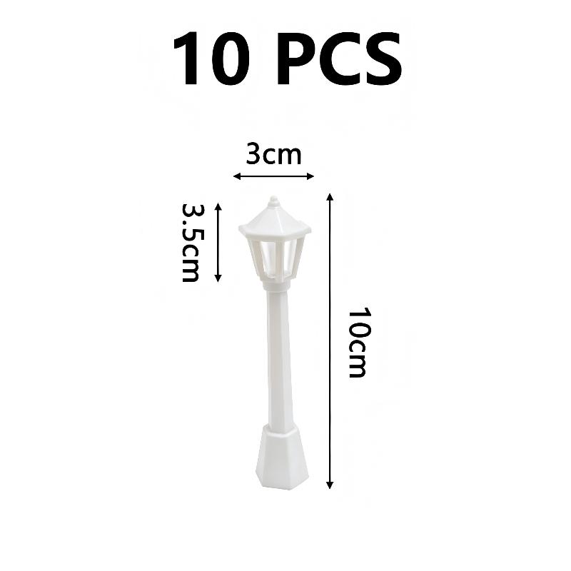 Mini Street Lamp Model, 10Pcs Red Miniature Lantern For Dollhouse, Fairy Garden, Christmas Diorama & Diy Crafts, Realistic Small