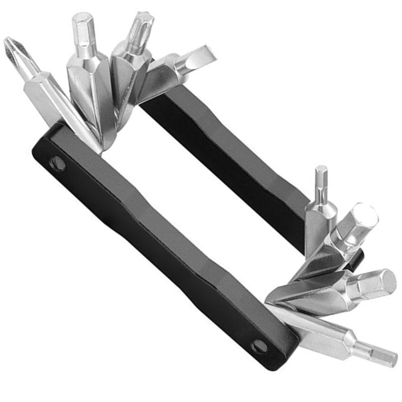 

Portable Bike Repair Wrench 8 Function Cycling Repair Tool Hexagonal Spoke Wrench Space Saving Bicycles Repair Tool чорний