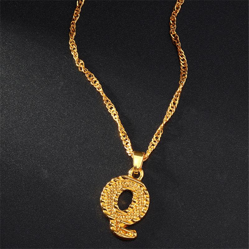 26 Alphabet Gold Plated Pendant Necklace Accessories Initial Necklace For Women Dainty Gold Letter A-Z Pendant