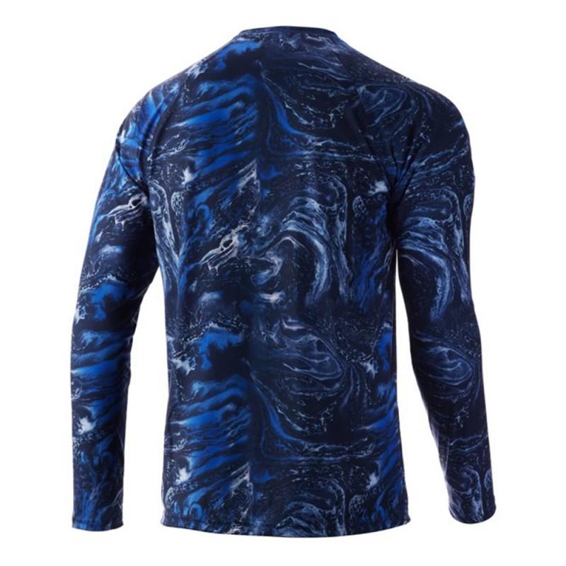 Mens Quick-Dry UV Protection Fishing T-Shirt Long Sleeve Crew Neck Summer Outdoor Sports Cycling Apparel