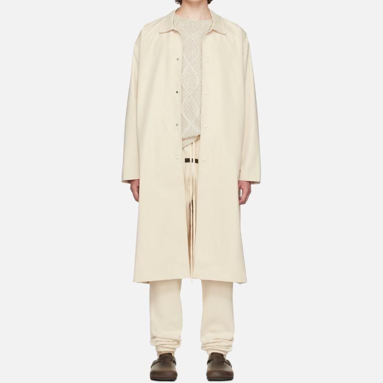 Fear of God Essentials Fall Winter 2022 Long Coat Men Outerwear Eggshell-White FOG-SS22-712