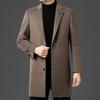 2025 Men's Wool Mid-Length Coat for Middle-Aged & Elderly, Autumn/Winter Business Casual
