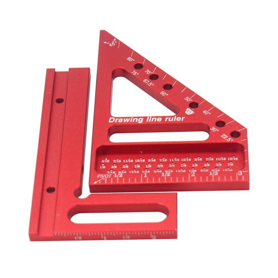 3D Multi-Angle Measuring Ruler High Precision Aluminum Alloy Triangle Ruler with 6-Hole Design Positioning