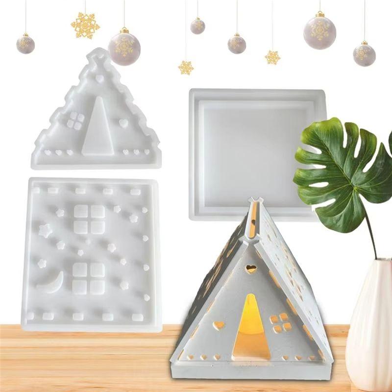 Good-Candle Holder Molds Silicone Hollow Stars And Moon House Decor Silicone Mold Camping Tent Candlestick Mold Aromatherapy