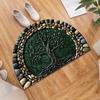 Tree of Life Pebble Print Half Round Doormat Non Slip Durable Easy Clean Floor Rug for Entryway Home Decor
