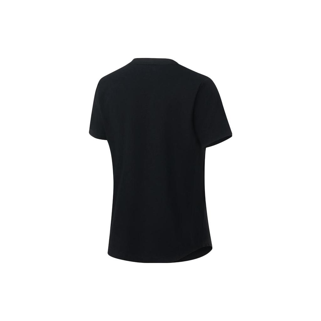 Li Ning Fitness Series Solid Color Ice Feel Comfortable Loose Short Sleeve T-Shirt Women Tops Black ATST216-2