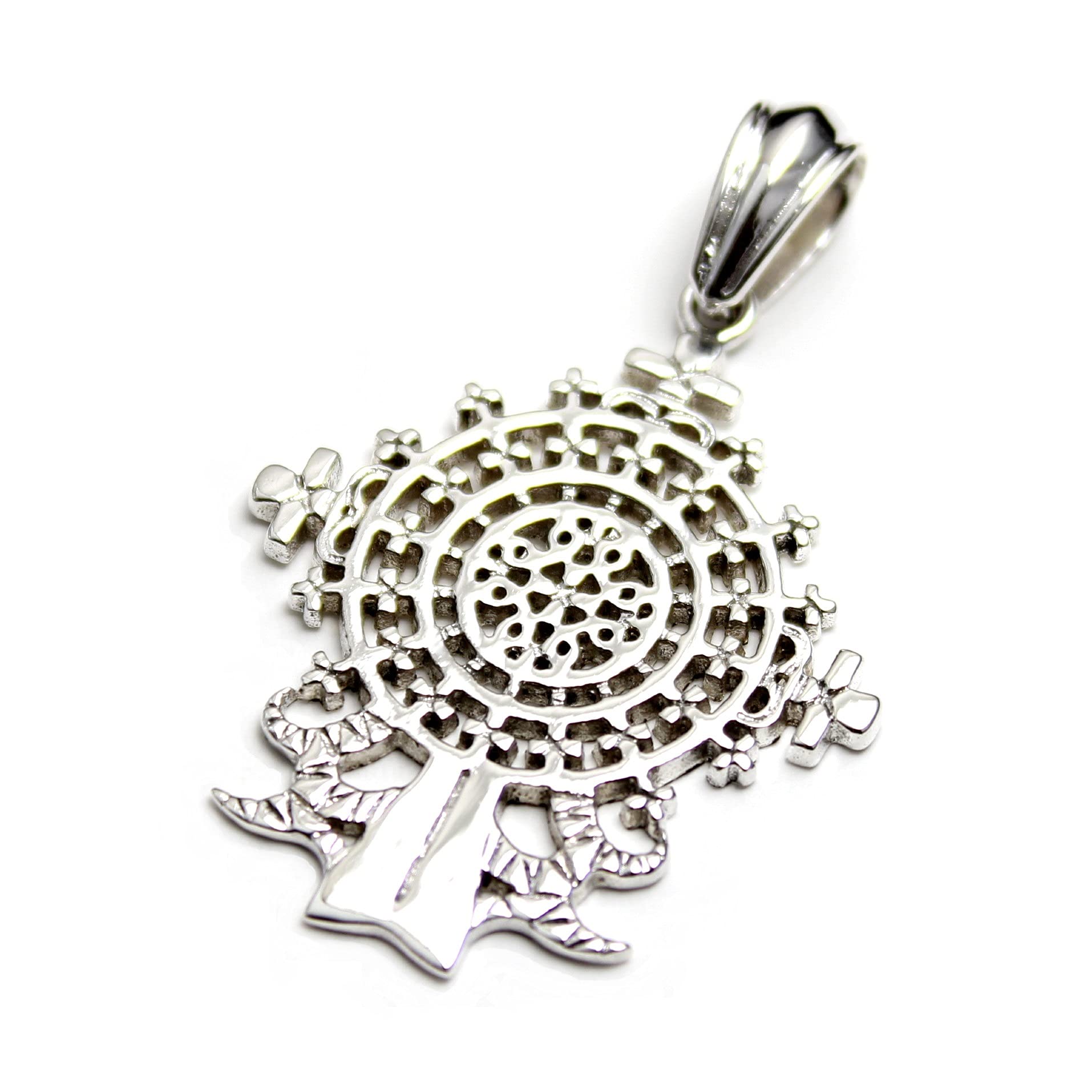African Ethiopian Cross Silver Pendant for Women and Men