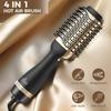 4-in-1 Hot Air Brush for All Hair Types – Professional Volumizer and Styler with Curly Iron, Straightener, and Dryer Attachments, Ergonomic Handle
