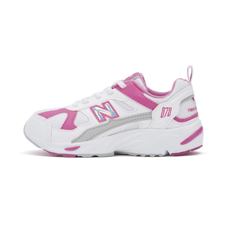 

New Balance NB 878 Abrasion Resistant Low top Kids Running Shoes White Red Children Aged 3 7 Years Old PV878AE Wide (W) 32.5