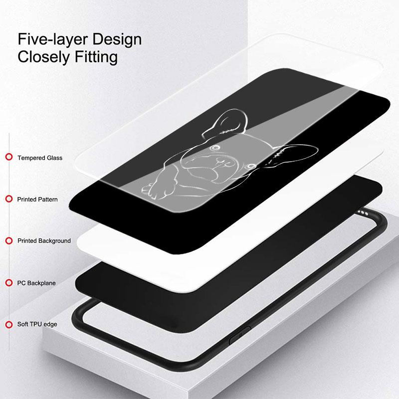 French Bulldog Black White Glass Case For Samsung Galaxy S22 S20 FE S21 Plus Phone Cover S10 5G S9 Note 20 Ultra 10 Lite Shell