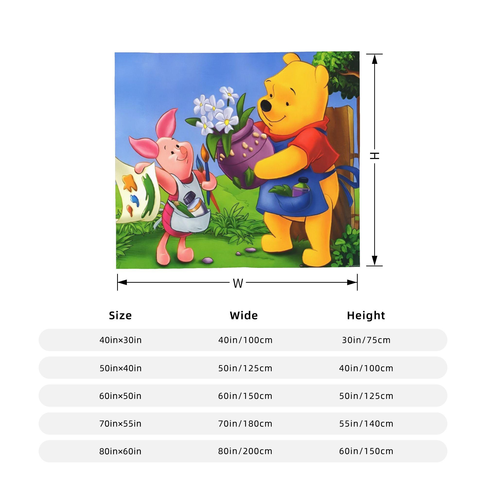 

HBD Balloons Friends Blanket Cover Winnie The Pooh Fuzzy Throw Blanket Bedroom Sofa Portable Lightweight Bedspreads 75x90cm