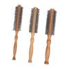 3pcs Round Hair Brush Portable Travel Size Anti Static Handle Wooden Styling Brush for Men Women