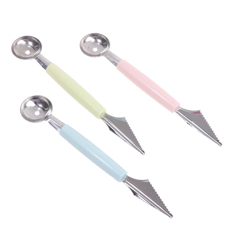 2 In1 Stainless Steel Carving Knife Fruit Ice Cream Baller Scoop Stacks Spoon