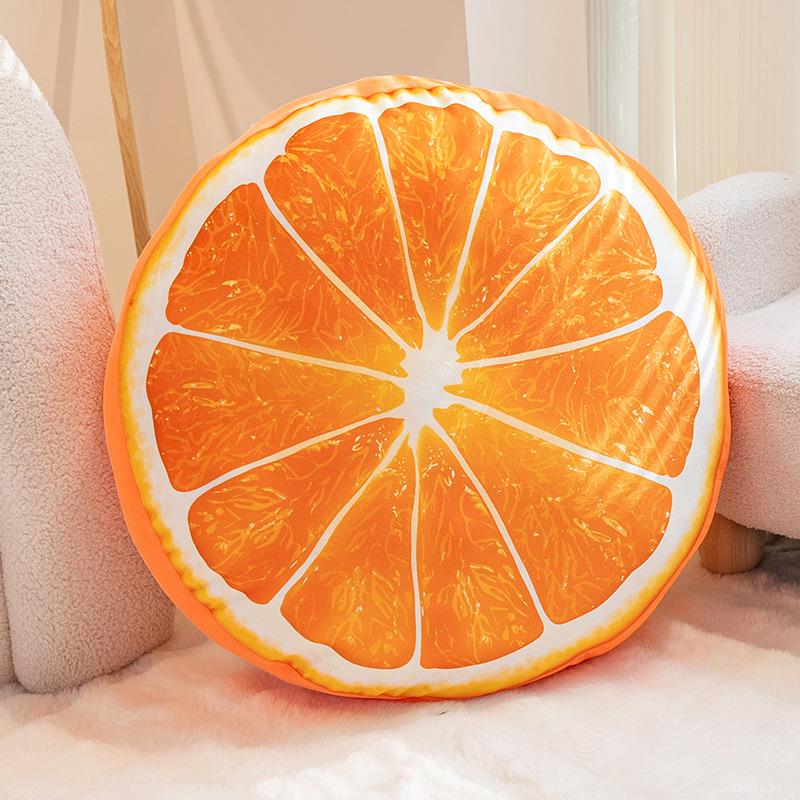 10/20cm Fruit Plush Pillow Stuffed Orange Kiwi Tomato Round Cushion Simulation Plushie Sofa Home Decor Gift