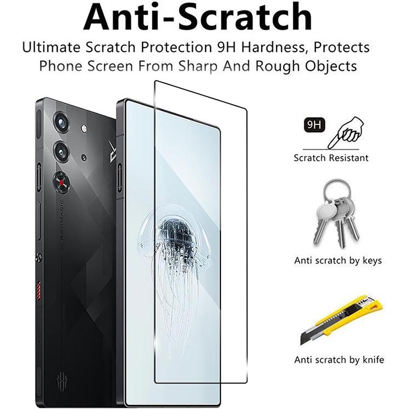 2 Pcs for ZTE Nubia Red Magic 10 Pro/Pro Plus 9 Plus Screen Protector Glass,9H Hardness Scratch Resistant Bubble Free Tempered Glass Film