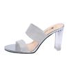 High-heeled cool slippers women's summer new thick-heeled one-word sandals lazy half slippers