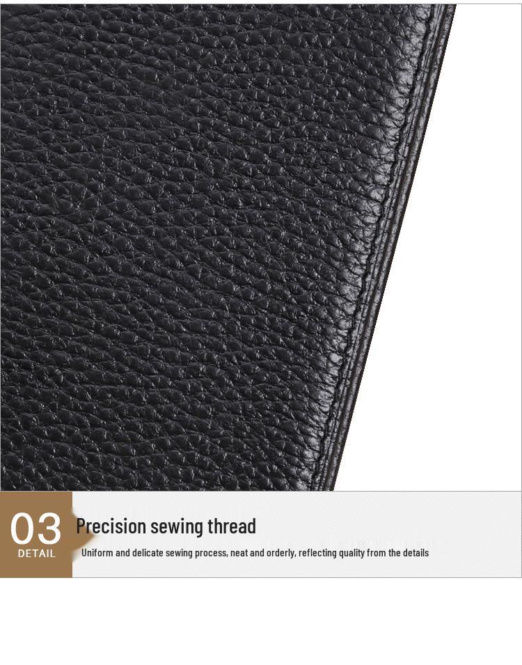 Porte-cartes pour homme en cuir véritable avec blocage RFID - Cuir de vachette personnalisé grain litchi