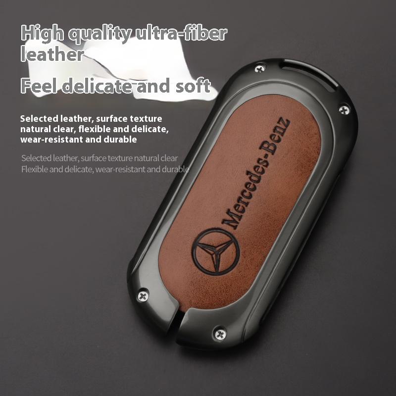 BAN2  Car Alloy Key Case Key Bag Shell For Mercedes Benz 2022 C S Class C260 C300 S350 S400 S450 S500 W206 W223 Key Shell Protector