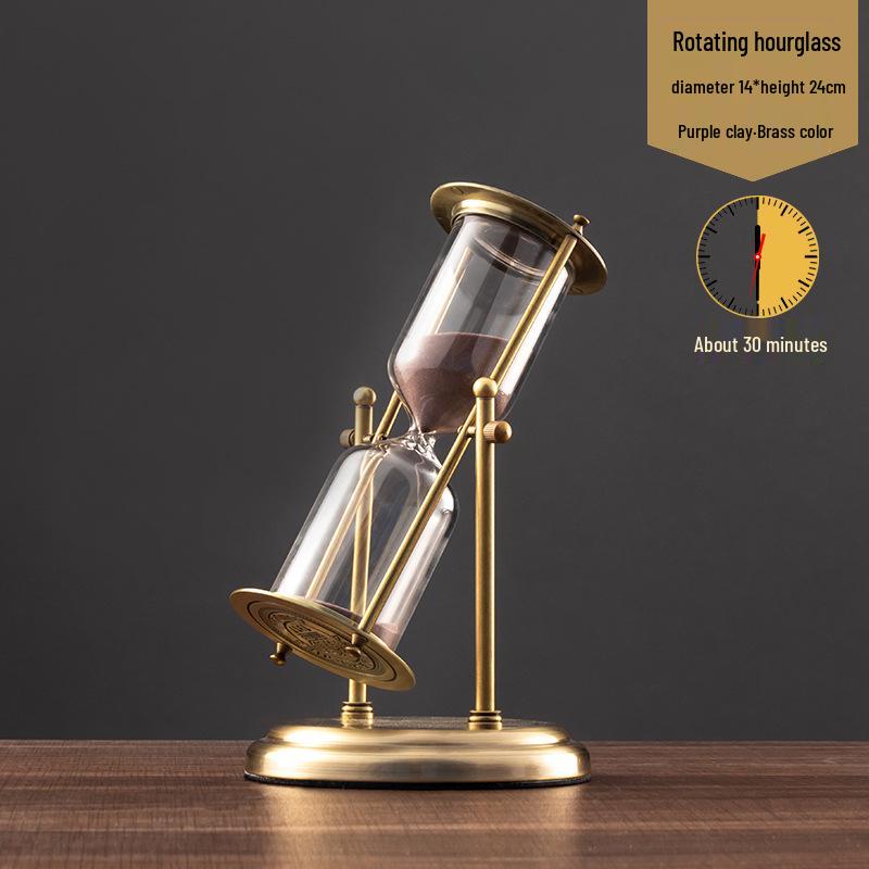 Luxury Metal Hourglass Ornament for Office or Home Decor - Modern Handcrafted Display Piece