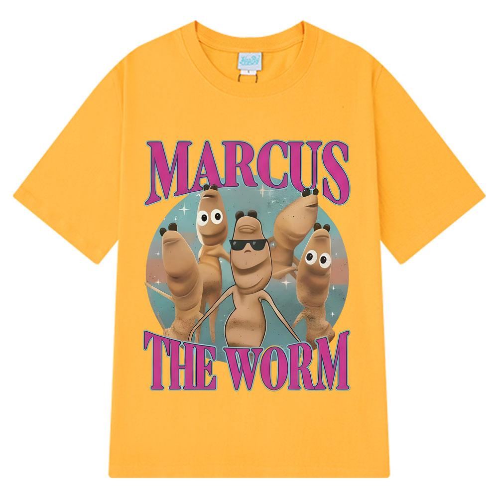 Marcus The Worm Funny Meme Graphic T-Shirt Men Women Harajuku Fashion Vintage T-shirt Short-sleeved Loose Casual Cotton T-shirts
